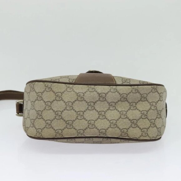 GUCCI GG Supreme Web Sherry Line Bag PVC Beige Gold - Picture 4 of 16